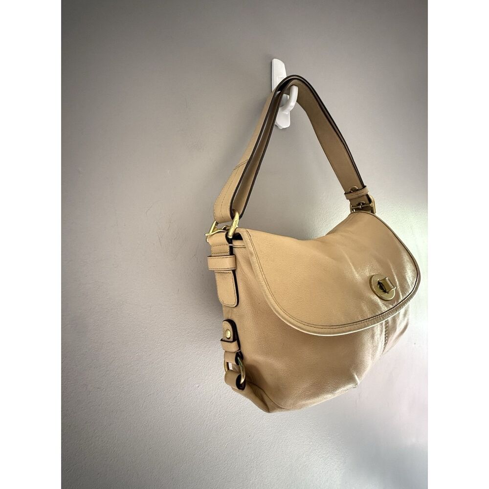 Coach Leather Turnlock Flap Shoulder Bag Ivory Cream Y2K Crossbody Purse Z23987 - Picture 5 of 16